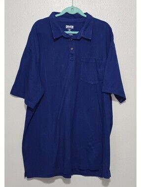 Duluth Trading Co Men's Polo Shirt Longtail 2XL Royal Blue Preppy Outdoor Rugged